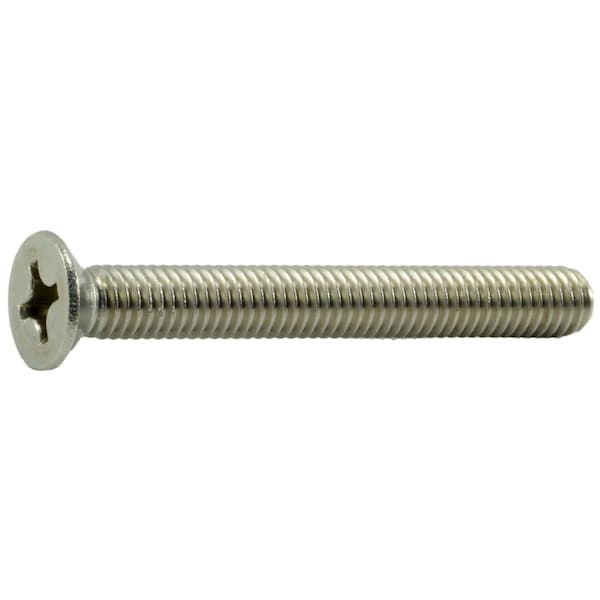 Midwest Fastener M6-1.00 x 50 mm Phillips Flat Machine Screw, Plain A2 Stainless Steel, 8 PK 34774 - main